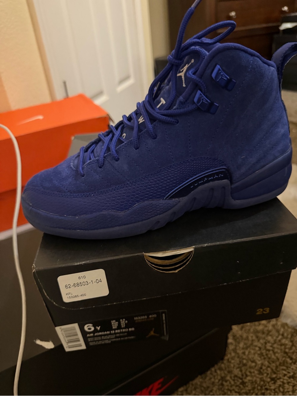 Jordan Men's Royal Blue Suede Retro Sneakers